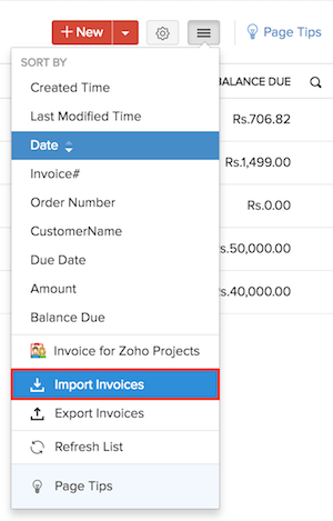 Importing Invoices